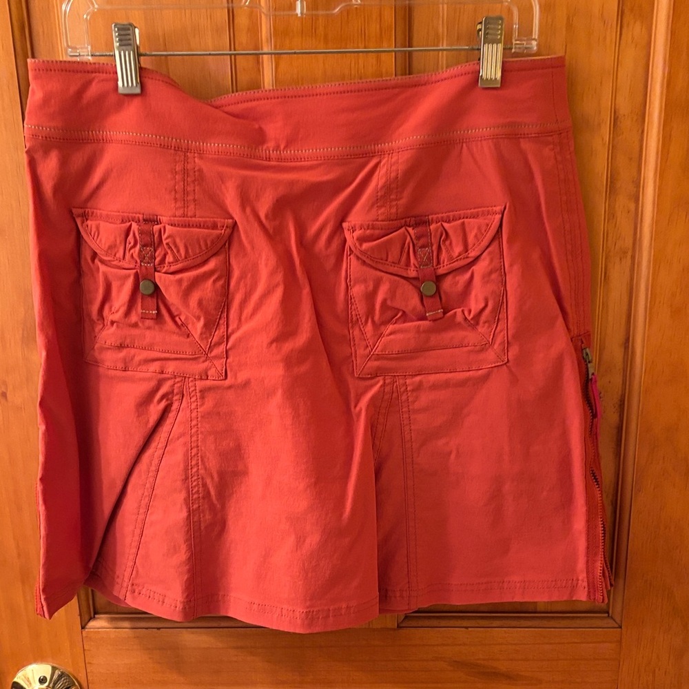 Red Skirt with Pocket Details